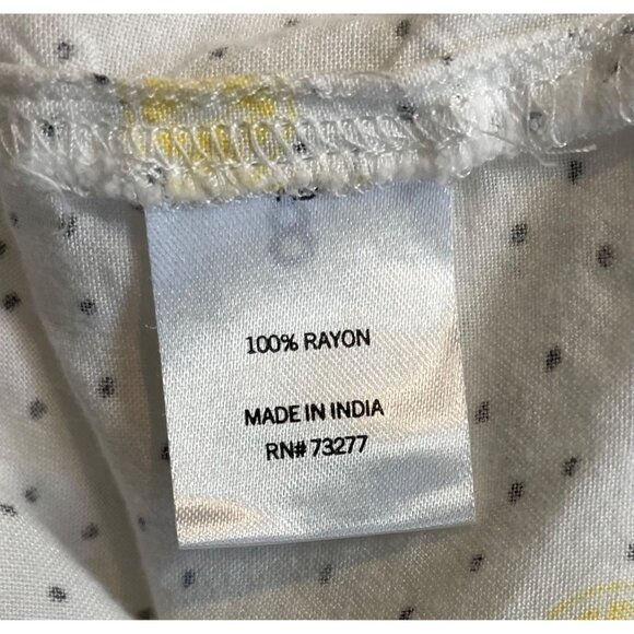 SO Womens Size Large White w/Black Polka Dots & Lemons Button Up Shirt - Picture 10 of 11